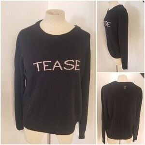 VS M Soft Cashmere Kiss Black Tease Sweater New